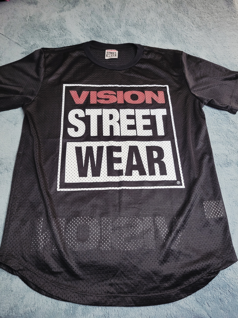 VTG 80s 90s Vision Street Wear Mesh Jersey Shirt Made in USA OG Box Logo M